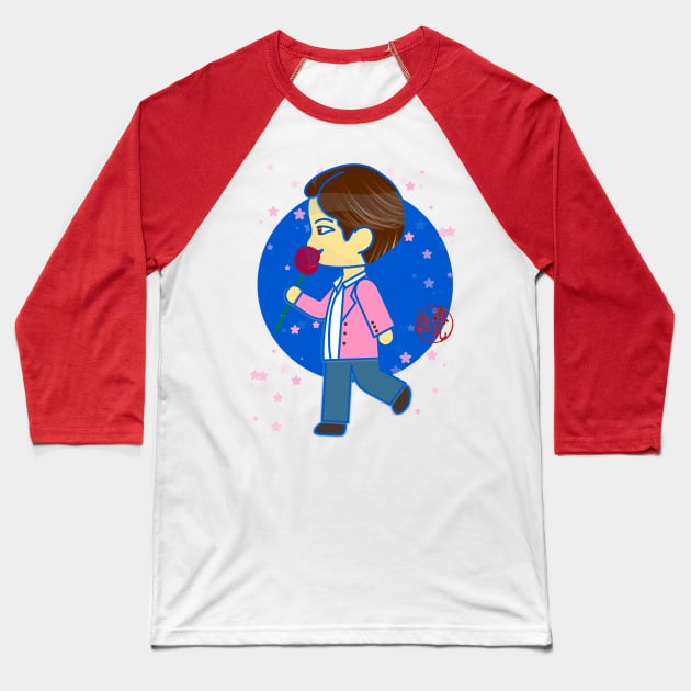 A K-Pop rose Baseball T-Shirt by EV Visuals